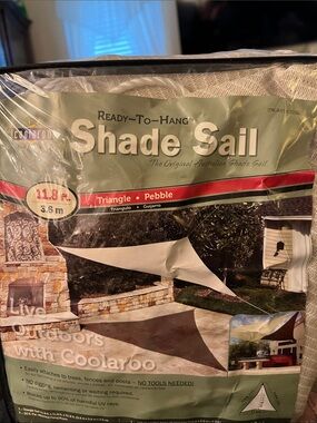 Shade Sail Ready-to-Hang Triangle in Pebble